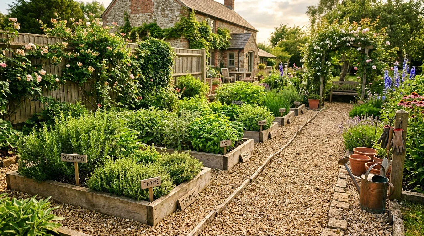 Gravel-Based Herb Layout